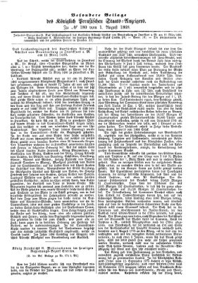 Königlich Preußischer Staats-Anzeiger (Allgemeine preußische Staats-Zeitung) Samstag 1. August 1868