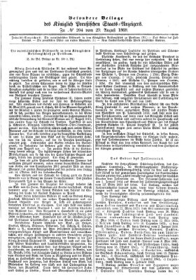 Königlich Preußischer Staats-Anzeiger (Allgemeine preußische Staats-Zeitung) Samstag 29. August 1868