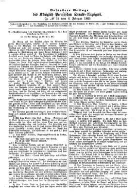 Königlich Preußischer Staats-Anzeiger (Allgemeine preußische Staats-Zeitung) Samstag 6. Februar 1869