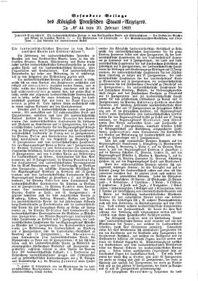 Königlich Preußischer Staats-Anzeiger (Allgemeine preußische Staats-Zeitung) Samstag 20. Februar 1869