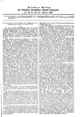 Königlich Preußischer Staats-Anzeiger (Allgemeine preußische Staats-Zeitung) Samstag 27. Februar 1869