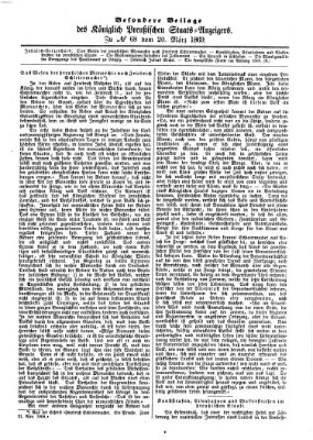 Königlich Preußischer Staats-Anzeiger (Allgemeine preußische Staats-Zeitung) Samstag 20. März 1869