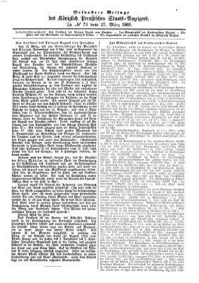 Königlich Preußischer Staats-Anzeiger (Allgemeine preußische Staats-Zeitung) Samstag 27. März 1869