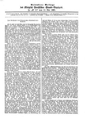 Königlich Preußischer Staats-Anzeiger (Allgemeine preußische Staats-Zeitung) Samstag 22. Mai 1869