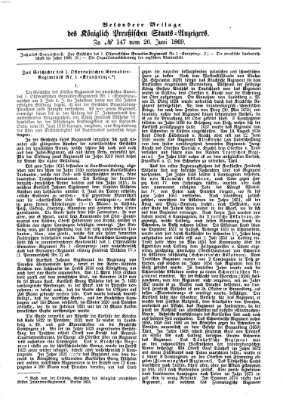 Königlich Preußischer Staats-Anzeiger (Allgemeine preußische Staats-Zeitung) Samstag 26. Juni 1869