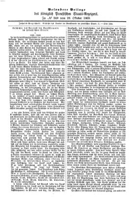 Königlich Preußischer Staats-Anzeiger (Allgemeine preußische Staats-Zeitung) Samstag 23. Oktober 1869