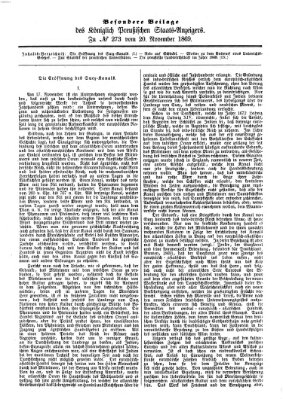 Königlich Preußischer Staats-Anzeiger (Allgemeine preußische Staats-Zeitung) Samstag 20. November 1869