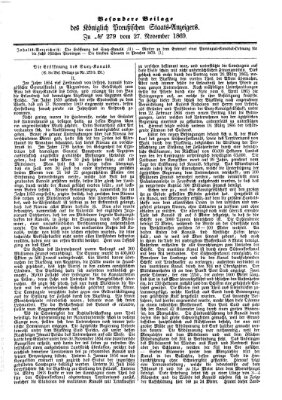 Königlich Preußischer Staats-Anzeiger (Allgemeine preußische Staats-Zeitung) Samstag 27. November 1869