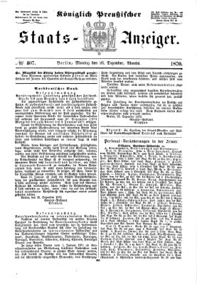 Königlich Preußischer Staats-Anzeiger (Allgemeine preußische Staats-Zeitung) Montag 26. Dezember 1870