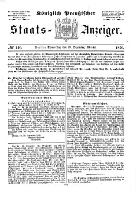 Königlich Preußischer Staats-Anzeiger (Allgemeine preußische Staats-Zeitung) Donnerstag 29. Dezember 1870