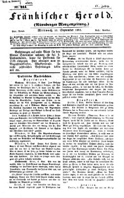 Fränkischer Herold Mittwoch 11. September 1861