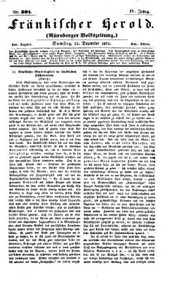 Fränkischer Herold Samstag 21. Dezember 1861