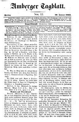 Amberger Tagblatt Freitag 16. Januar 1863