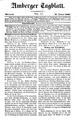 Amberger Tagblatt Mittwoch 21. Januar 1863