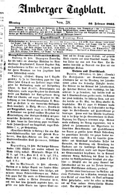 Amberger Tagblatt Montag 16. Februar 1863