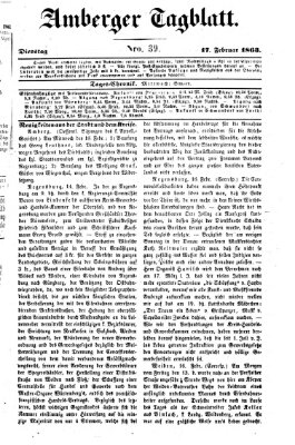 Amberger Tagblatt Dienstag 17. Februar 1863