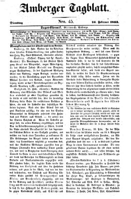 Amberger Tagblatt Dienstag 24. Februar 1863