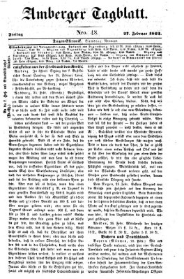 Amberger Tagblatt Freitag 27. Februar 1863