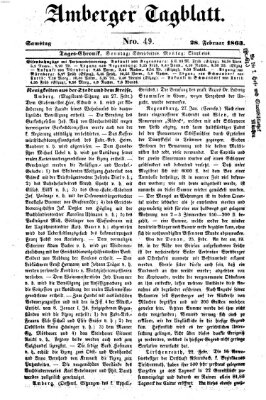 Amberger Tagblatt Samstag 28. Februar 1863