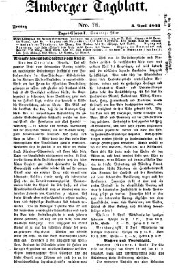 Amberger Tagblatt Freitag 3. April 1863