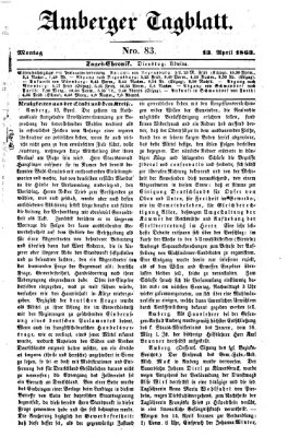 Amberger Tagblatt Montag 13. April 1863