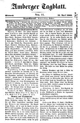 Amberger Tagblatt Mittwoch 22. April 1863