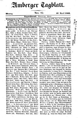 Amberger Tagblatt Montag 27. April 1863