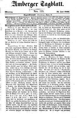 Amberger Tagblatt Montag 15. Juni 1863