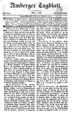 Amberger Tagblatt Dienstag 30. Juni 1863