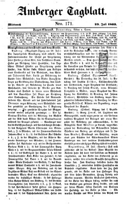 Amberger Tagblatt Mittwoch 29. Juli 1863