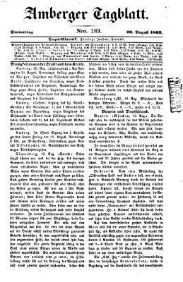 Amberger Tagblatt Donnerstag 20. August 1863