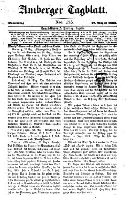 Amberger Tagblatt Donnerstag 27. August 1863