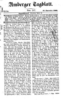 Amberger Tagblatt Freitag 11. September 1863