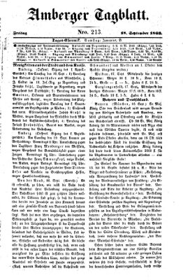 Amberger Tagblatt Freitag 18. September 1863