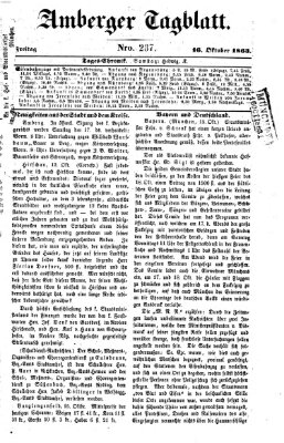 Amberger Tagblatt Freitag 16. Oktober 1863