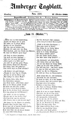 Amberger Tagblatt Samstag 17. Oktober 1863