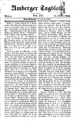 Amberger Tagblatt Montag 26. Oktober 1863