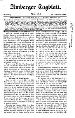 Amberger Tagblatt Samstag 31. Oktober 1863