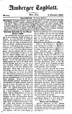 Amberger Tagblatt Montag 2. November 1863