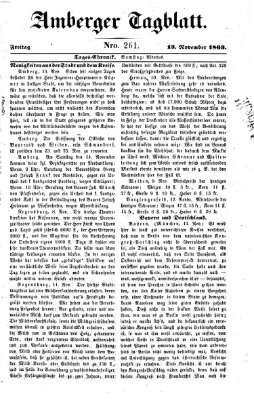 Amberger Tagblatt Freitag 13. November 1863