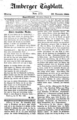 Amberger Tagblatt Montag 30. November 1863