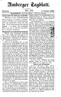 Amberger Tagblatt Samstag 5. Dezember 1863