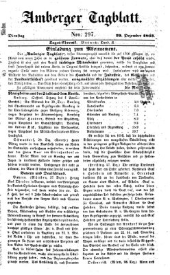 Amberger Tagblatt Dienstag 29. Dezember 1863