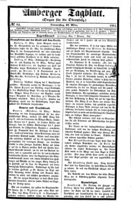 Amberger Tagblatt Donnerstag 17. März 1864