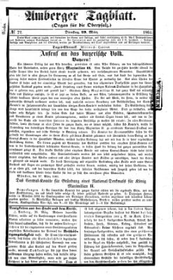 Amberger Tagblatt Dienstag 29. März 1864