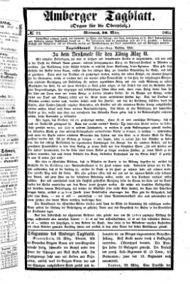 Amberger Tagblatt Mittwoch 30. März 1864