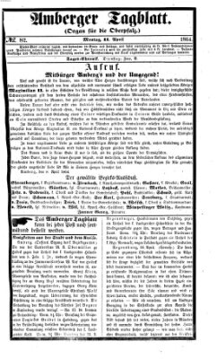 Amberger Tagblatt Montag 11. April 1864