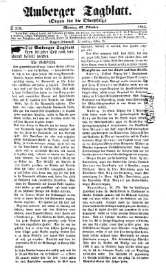 Amberger Tagblatt Montag 17. Oktober 1864