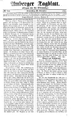 Amberger Tagblatt Donnerstag 10. November 1864