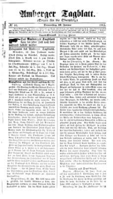 Amberger Tagblatt Donnerstag 12. Januar 1865